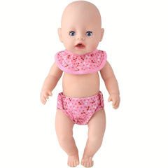 18" Doll Clothes Set Bibs and Underwear Outfit Ideal Gift for Kids 3-6