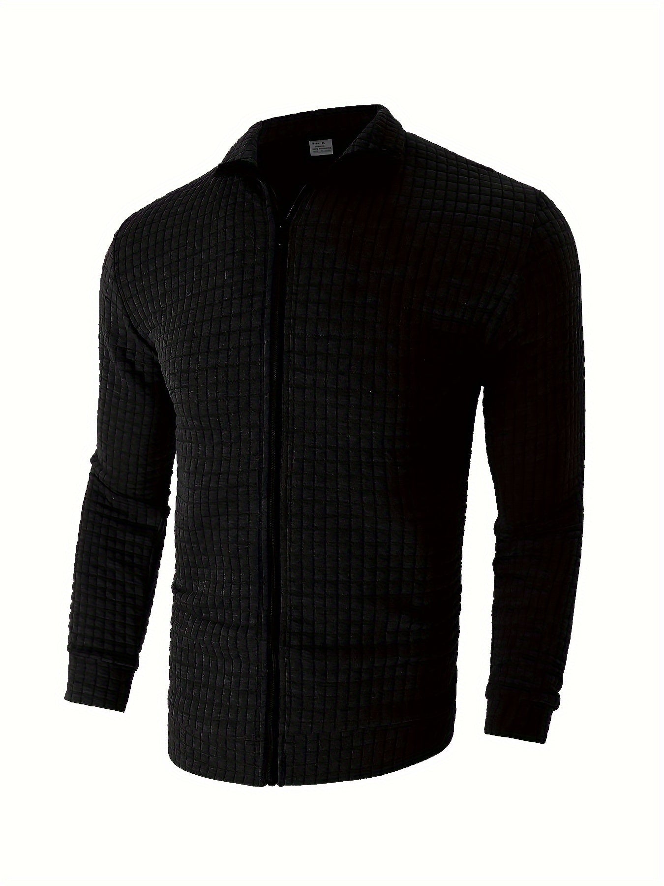Men's Zipper Stand Collar Cardigan Warm Jacket