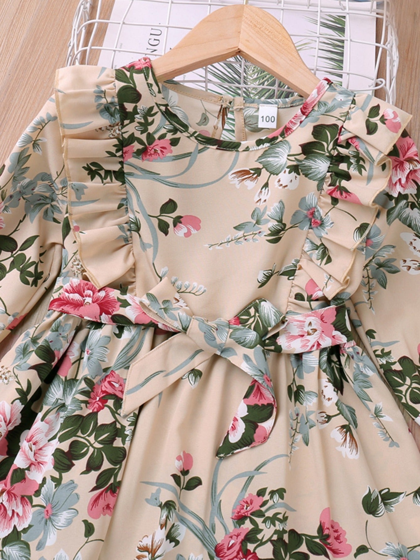 Flower Print Long Sleeve Dress