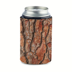 Tree Bark Texture Print Neoprene Can Cooler Lid Insulated 12oz Standard Can