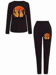 Halloween Casual Outfits Two Piece Set