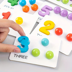 Wooden Number Recognition Clip Bead Puzzle Toy Set