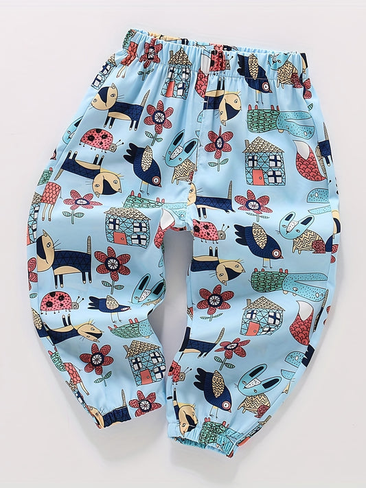 Toddler Girls Heart Graphic Trousers Elastic Waist Casual Jogger Pants