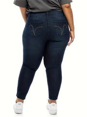 Distressed Ripped High Rise Skinny Jeans Plus Size