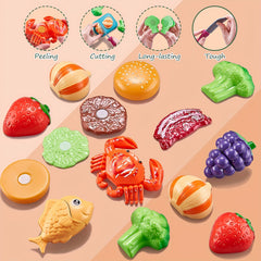 Kids Toy Kitchen Set with Pizza, 16pcs - ABS Material