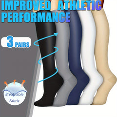 Copper Compression Socks 3 Pairs for Circulation 10-20 mmHg