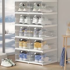 3 Layer Shoe Box With Door Plastic Shoes Storage Box