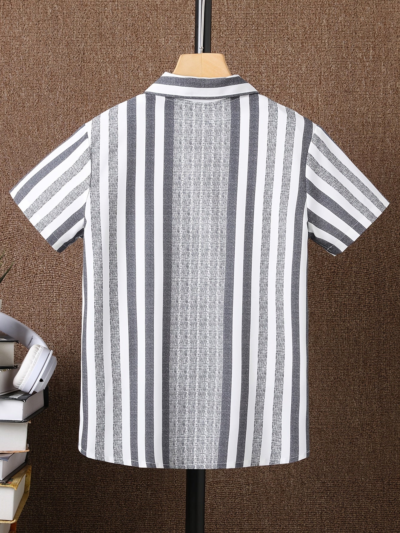Boys Striped Casual Short Sleeve Shirt