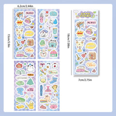 4 Pack Cartoon Graffiti Stickers DIY Decorative Journal Materials