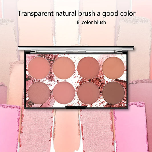 8 Blush Contouring Powder Palette - Waterproof Matte Shimmer Powder
