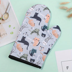 Cartoon Cat Oven Insulation Gloves - Microwave & Baking Gloves