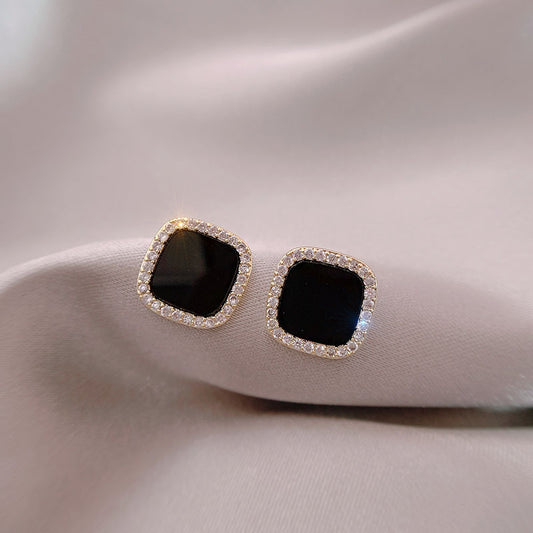 Rhinestone Square Stud Earrings