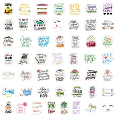 100pcs Inspirational Stickers Pack Vinyl Quote Affirmation Positive Stickers