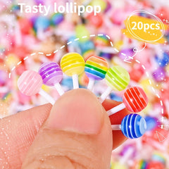 Dollhouse Kitchen Food DIY Play Props 15pcs for Kids Lollipops Cans & More