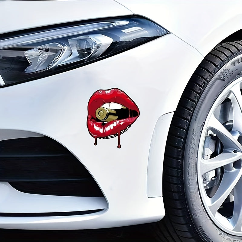 Bullet Lips Car Stickers Creative Decoration for Body Bumper Scratches