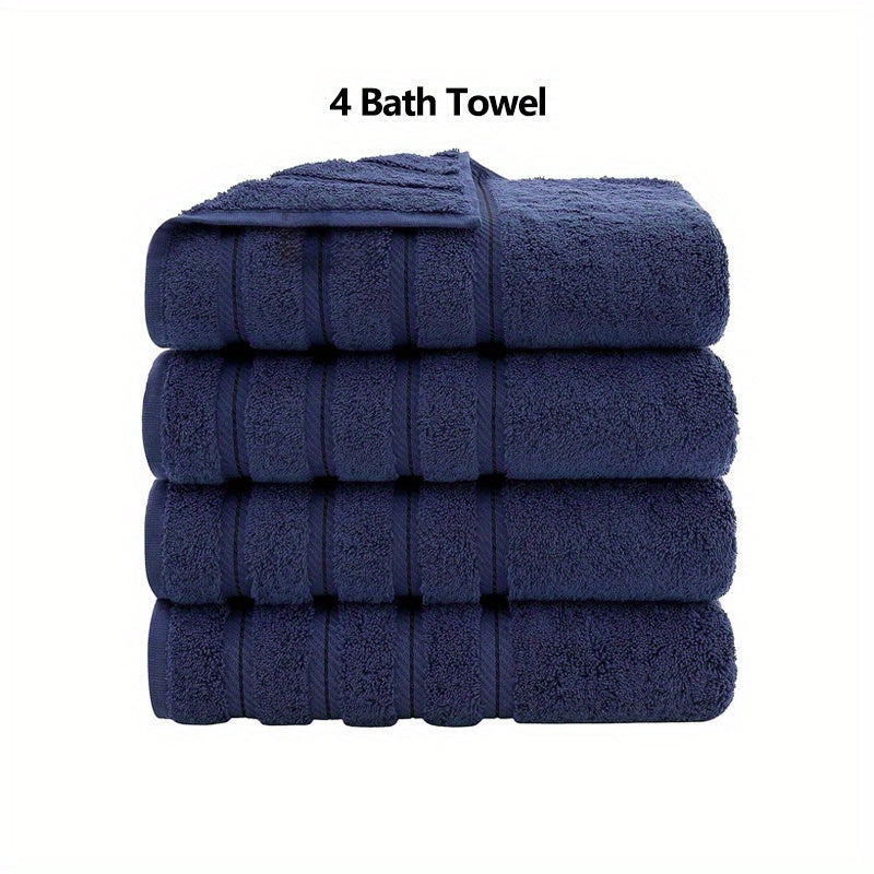 4pcs Cotton Bath Towel Set Soft Skin-friendly Absorbent Towel