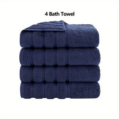 4pcs Cotton Bath Towel Set Soft Skin-friendly Absorbent Towel