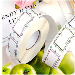 250 Colored Border Name Stickers Roll