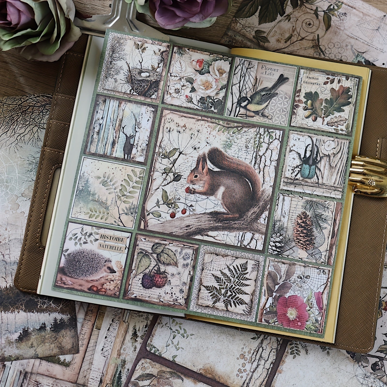 Vintage Forest Animal Paper for Bullet Journal Scrapbook DIY