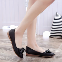 Women's Bowknot Flat Shoes Pointed Toe Slip On Ballet Flats