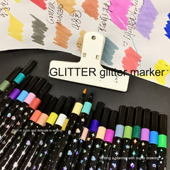 Glitter Marker Pen Water Based Ink Vibrant Colors for Art