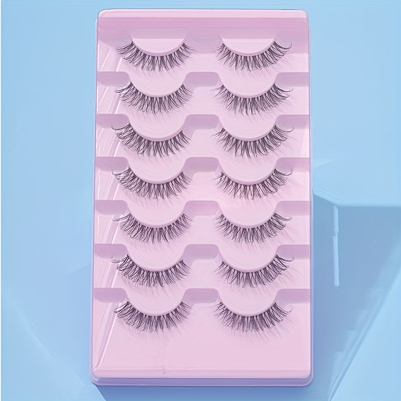 7 Pairs 3D Clear Band False Eyelashes for Natural Volume