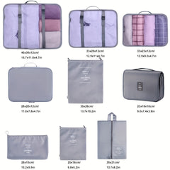 9 Pcs Travel Packing Cubes Lightweight Luggage Organizers