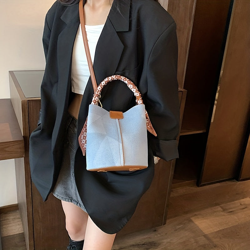 Vintage Mini Bucket Bag Crossbody Handbag Retro Shoulder Purse
