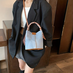 Vintage Mini Bucket Bag Crossbody Handbag Retro Shoulder Purse