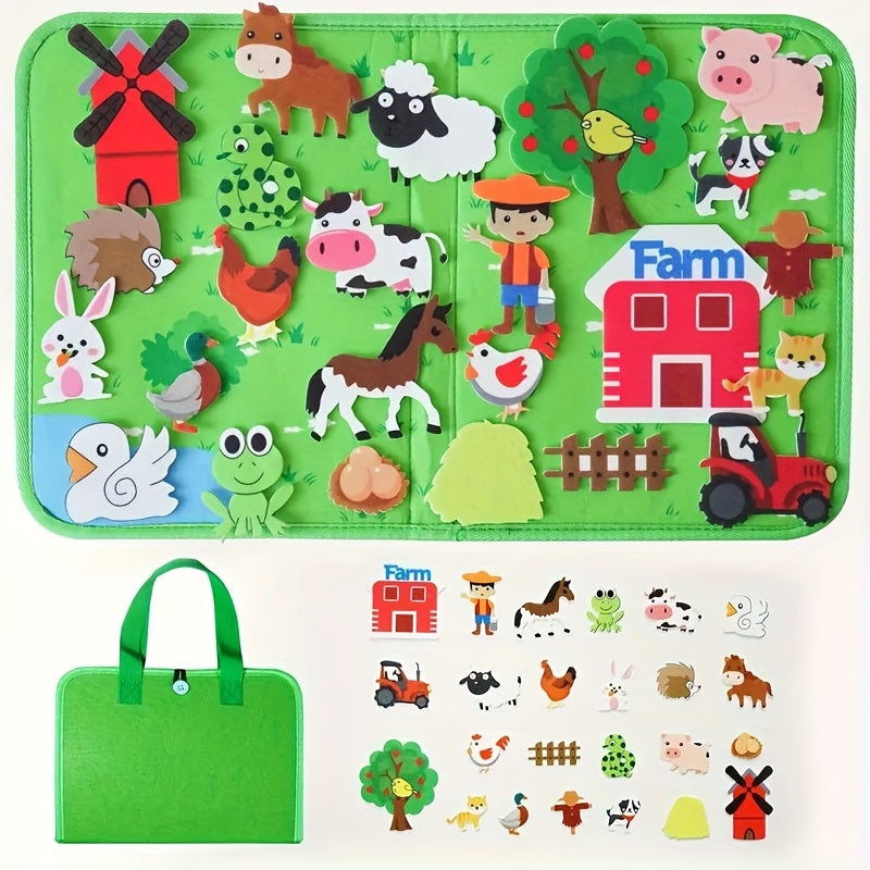 Farm Insect Animal Felt Story Board Set Interactive Game Set