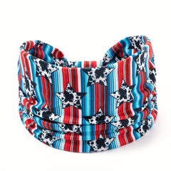 Boho Striped Print Headband Star Sports Sweatband Knot Bandana