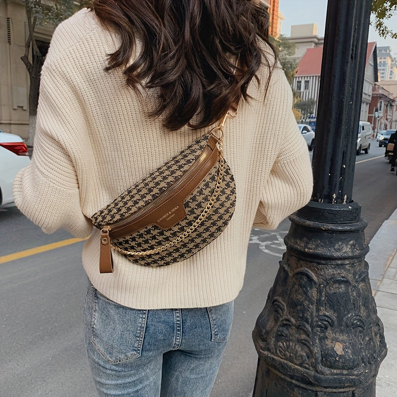 Leopard Print Canvas Crossbody Bag Vintage Inspired Fanny Pack