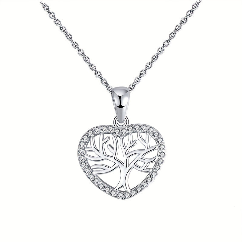 Heart Tree Pendant Necklace With Message Card For Niece