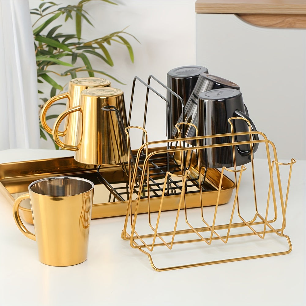 Stainless Steel Cup Drying Rack with Drain Tray