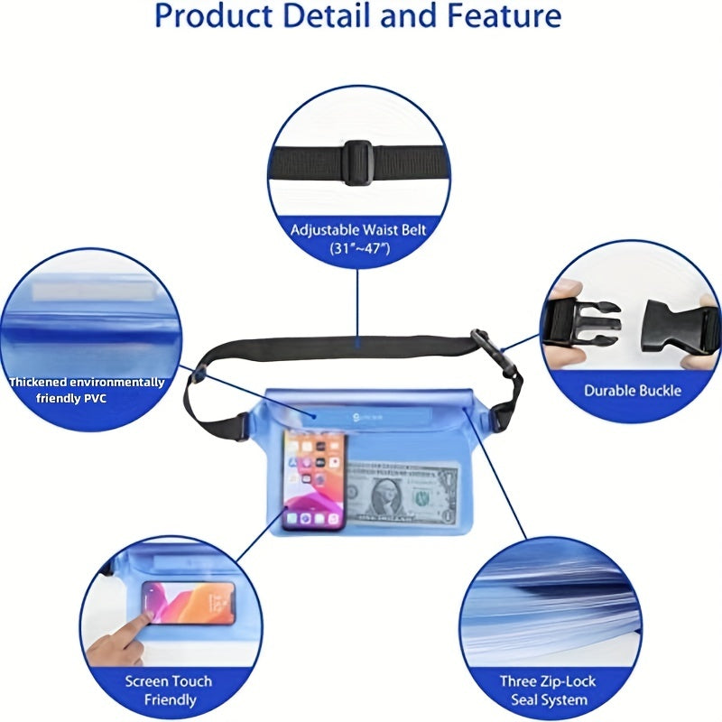 Waterproof Waist Pouch for Water Activities Safe Dry S