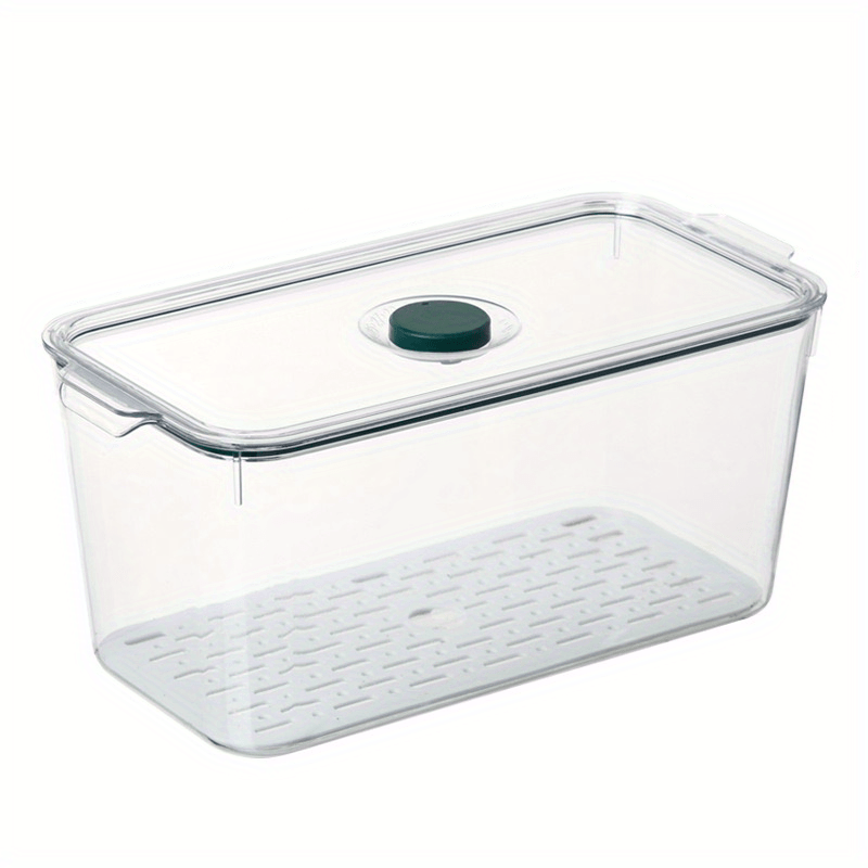 Plastic Refrigerator Storage Box Draining Fresh Keeping Fruit Vegetable Crisper