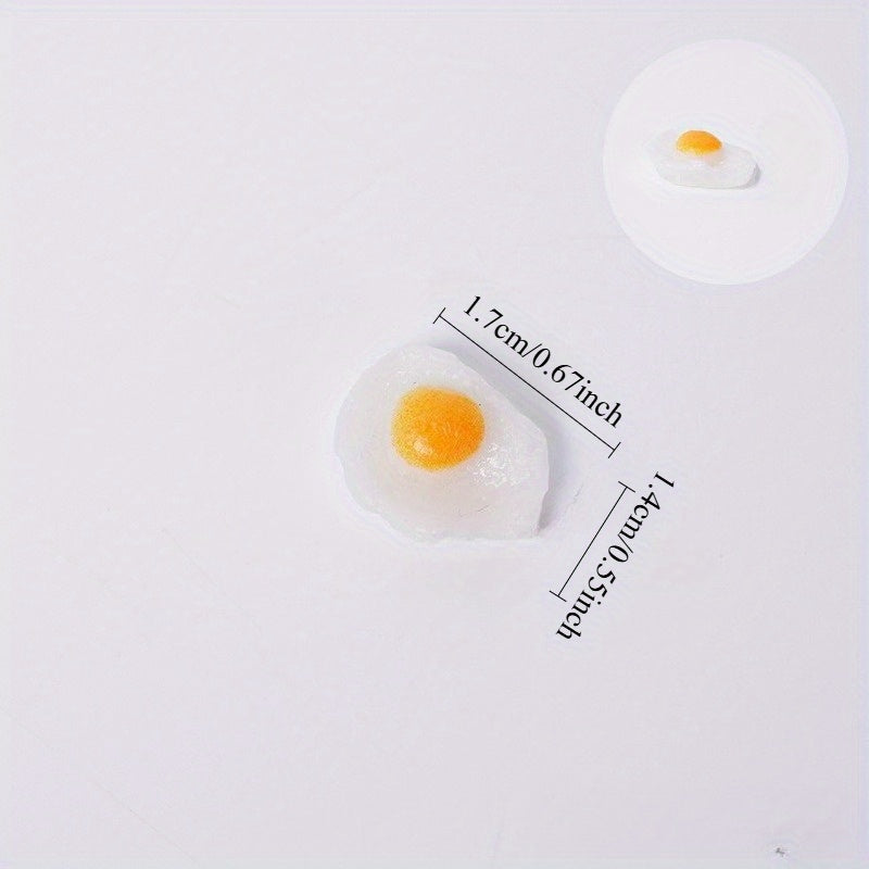 4pcs PVC Poached Egg Models for DIY Crafts and Educational Play