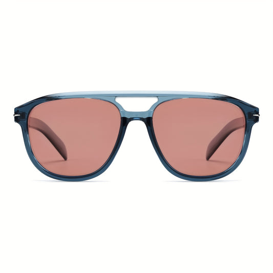 OUWEN Polarized Aviator Sunglasses Crystal Frame Dark Red Lenses