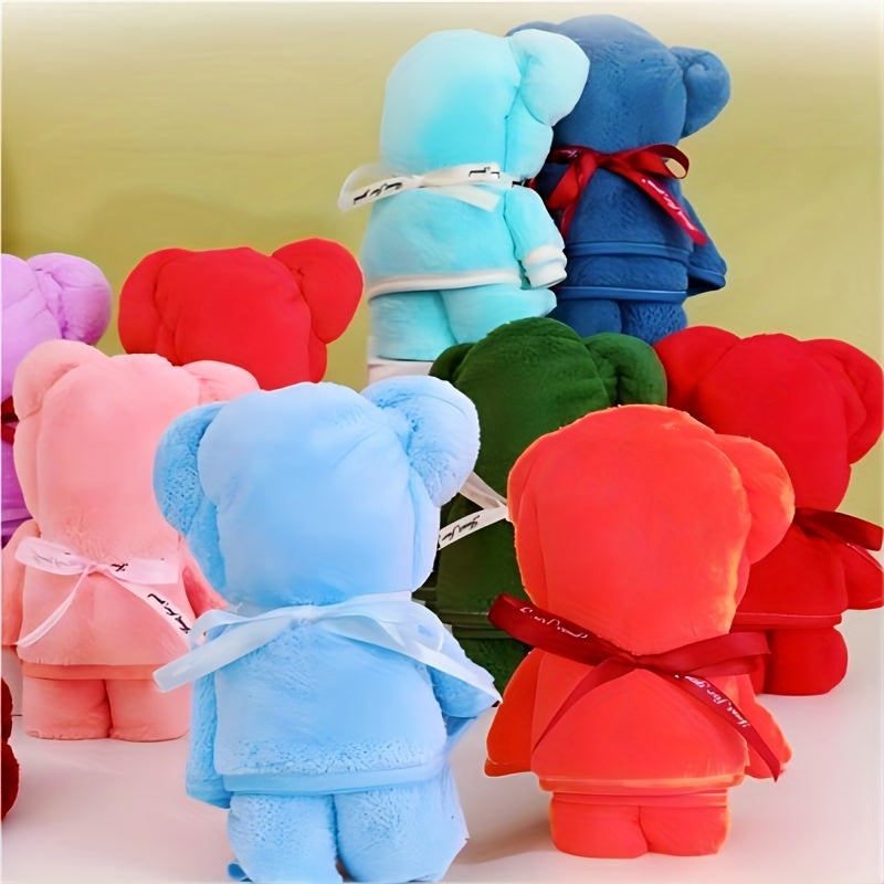 Bear Hand Towel Coral Velvet Soft Thickened Hand Towel