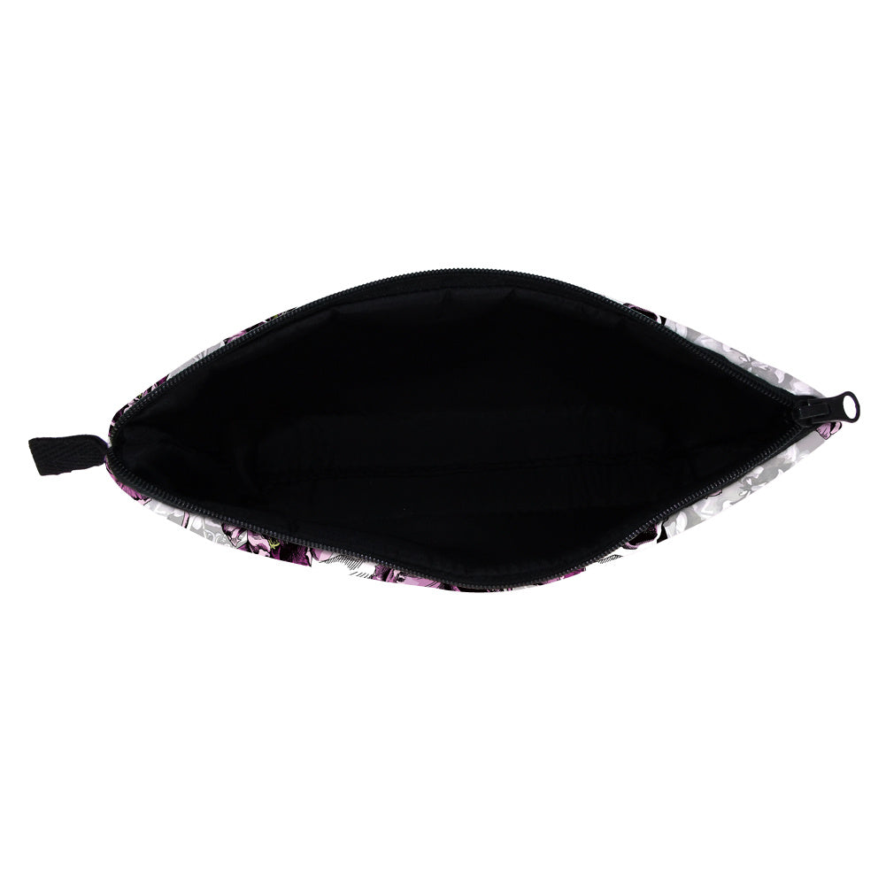 Purple Floral Gothic Makeup Bag and Skull Mini Bag