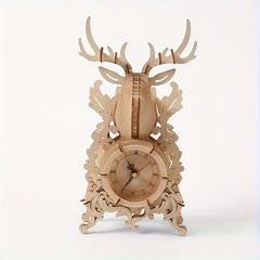 Wooden 3D Puzzle Desk Clock Model High Difficulty Creative Gift for Holidays