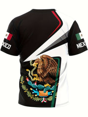 MEXICAN PRIDE Eagle Snake Print Men's Graphic Tee