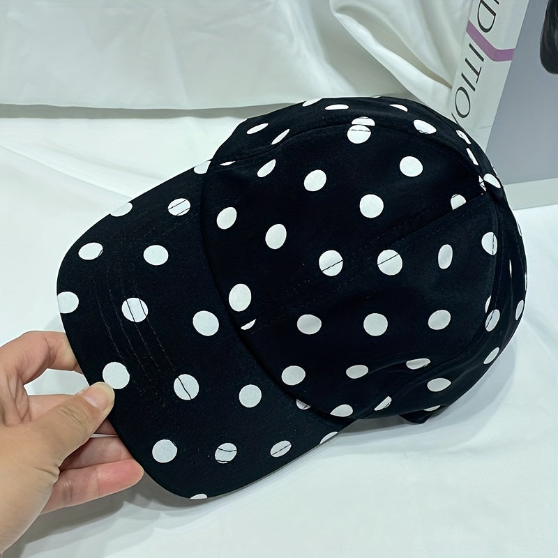 Polka Dot Print Baseball Cap Lightweight Adjustable Sun Hat