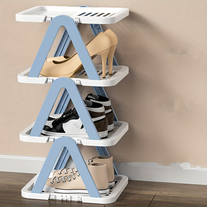 Plastic Folding Shoes Storage Rack Stackable Shoes Storage Shelf