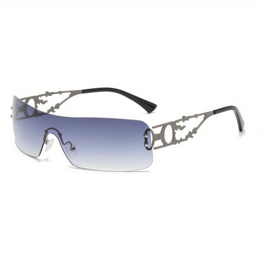 Y2K Rimless Wrap Around Sunglasses UV400