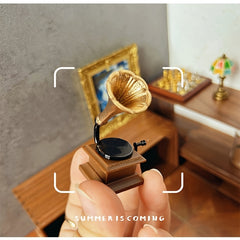 1:12 Retro Phonograph Dollhouse DIY Decor Accessory