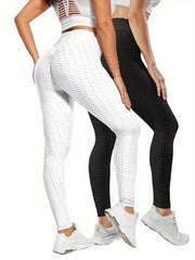 2pcs High Waist Tummy Control Yoga Pants Quick Dry Leggings