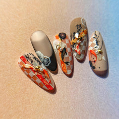 5D Red Koi Fish Goldfish Nail Stickers Decals Chinese Style Nail Art