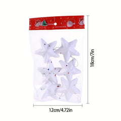 6pcs Christmas Tree Pendant Five pointed Star Window Decoration Props