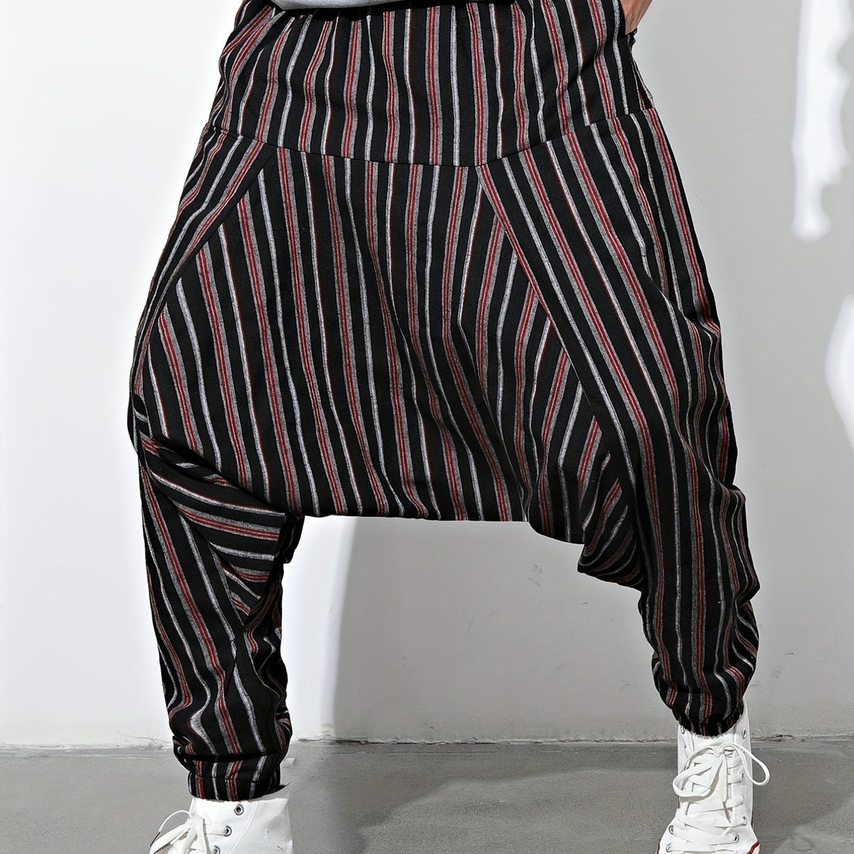 Men's Striped Drawstring Casual Pants